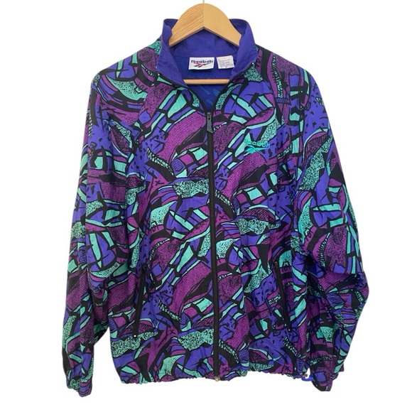 Reebok Vintage Retro Purple Windbreaker Track Jacket - Picture 4 of 6